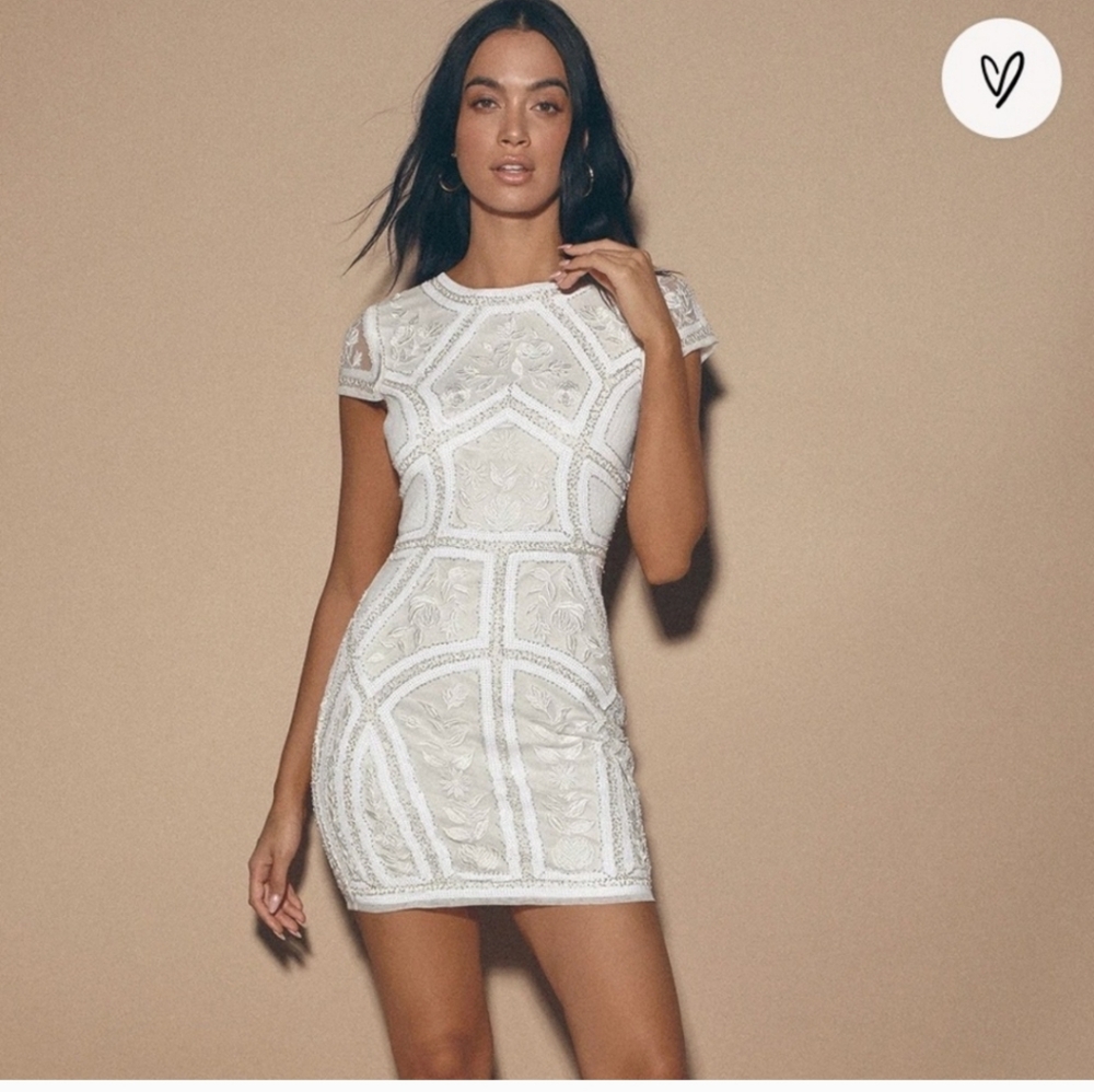 Lulu's sequin white bodycon new with tags